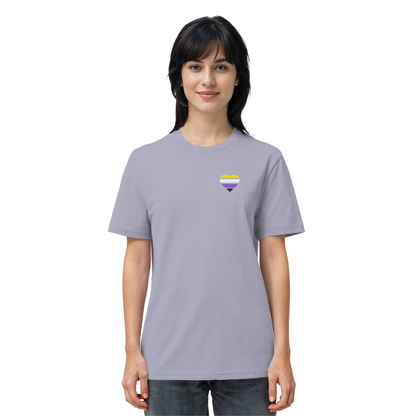 Organic Shirt mit Herz Stick - Nonbinary