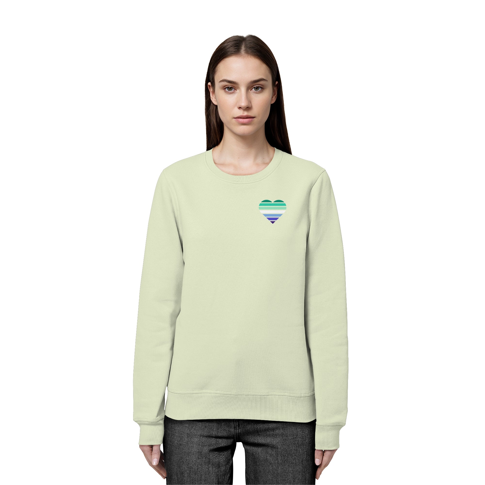 Organic Basic Sweatshirt - Gay Flag Herz Print