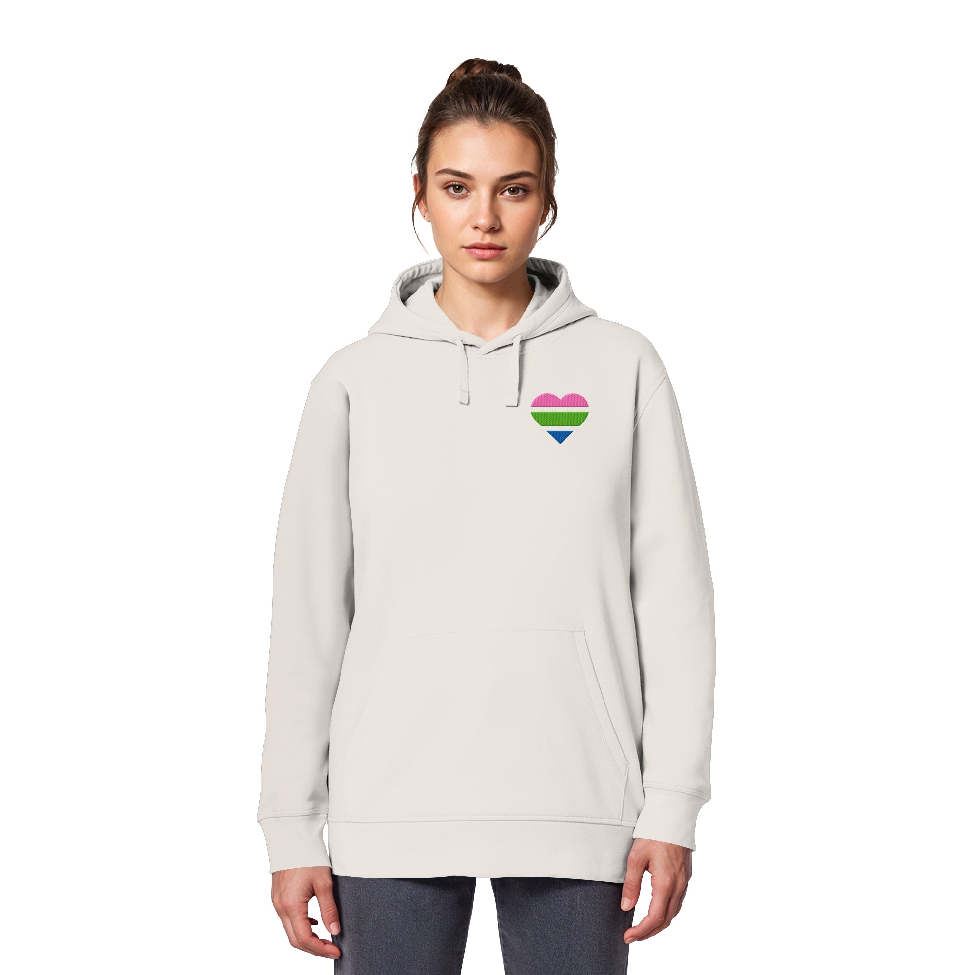 Organic Basic Hoodie - Polysexual Flag Herz Stick
