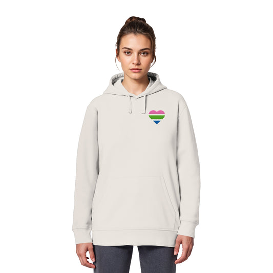 Organic Basic Hoodie - Polysexual Flag Herz Stick
