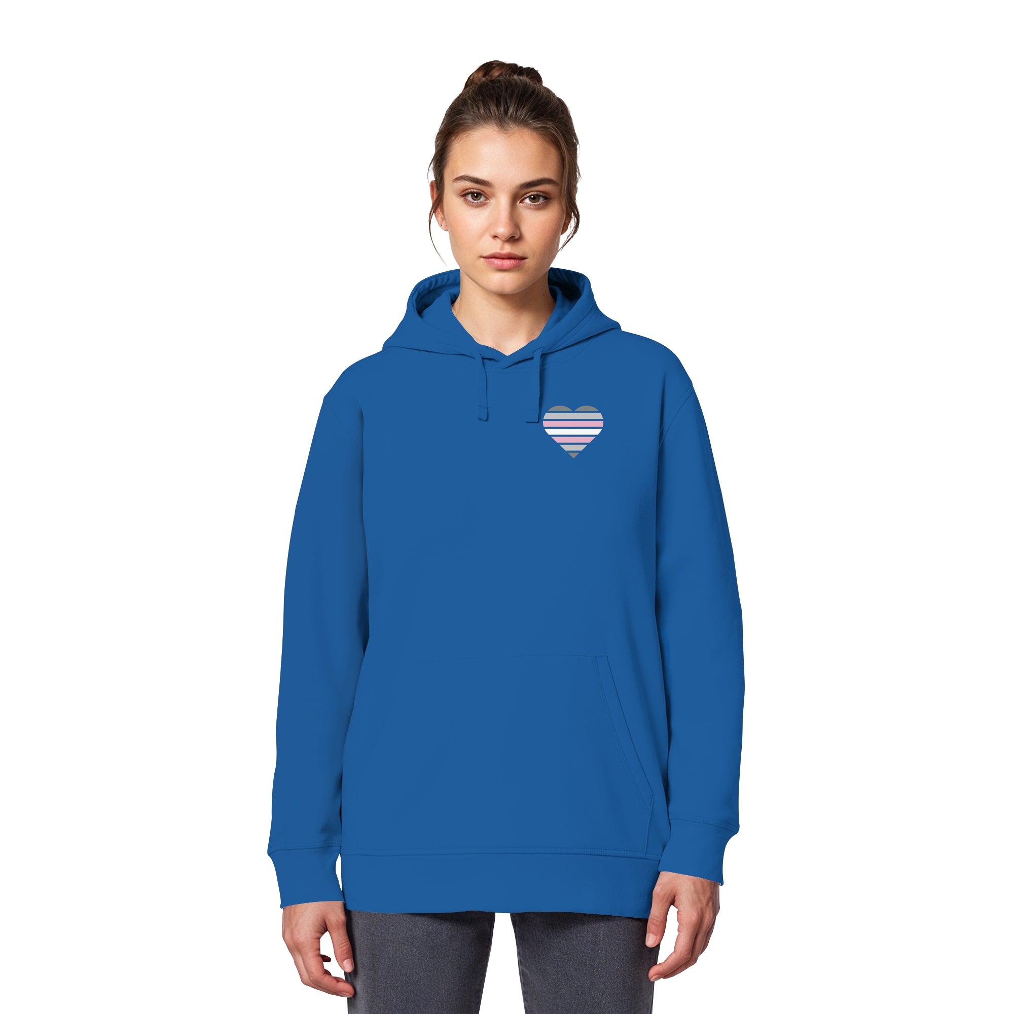 Organic Basic Hoodie - Demigirl Flag Herz Print