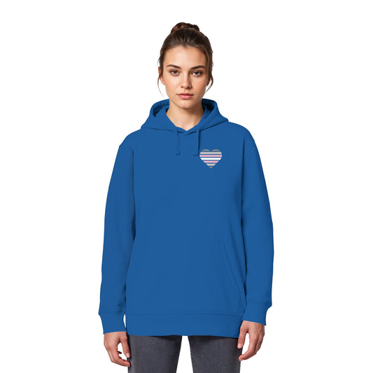 Organic Basic Hoodie - Demigirl Flag Herz Print