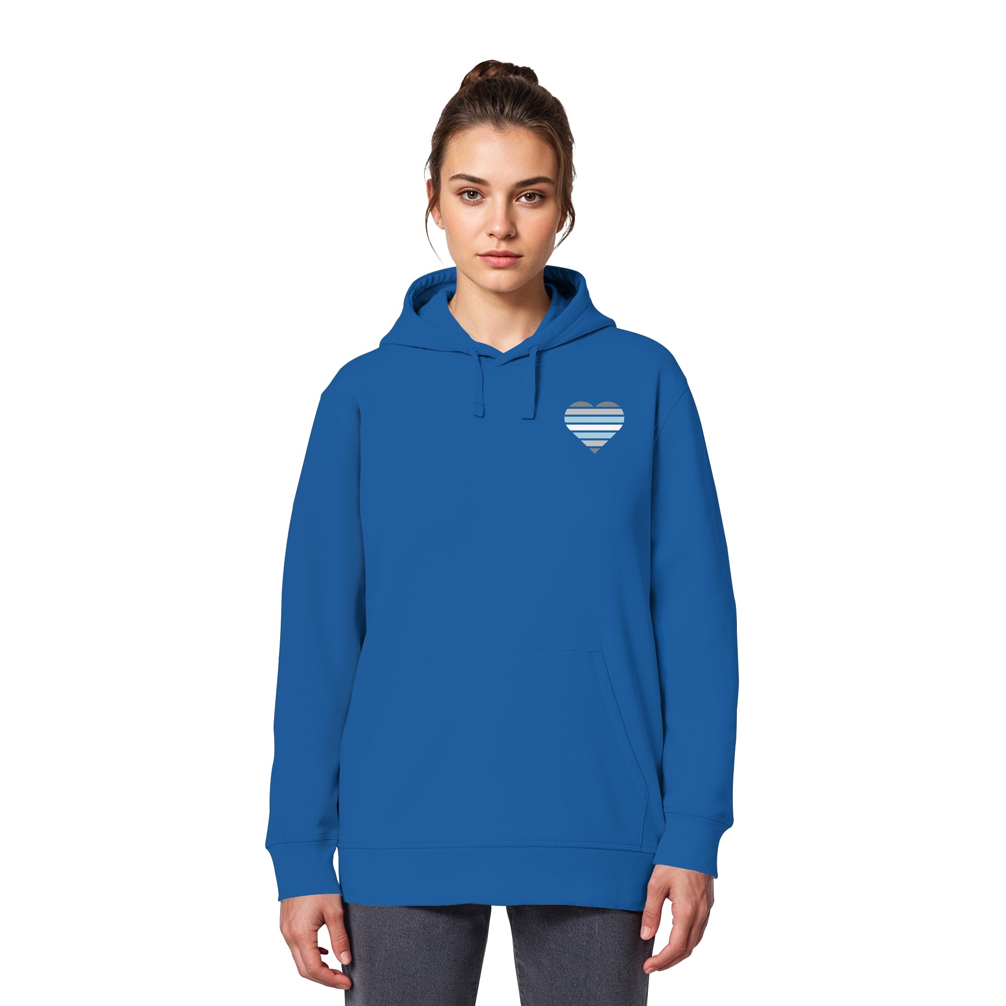 Organic Basic Hoodie - Demiboy Flag Herz Print
