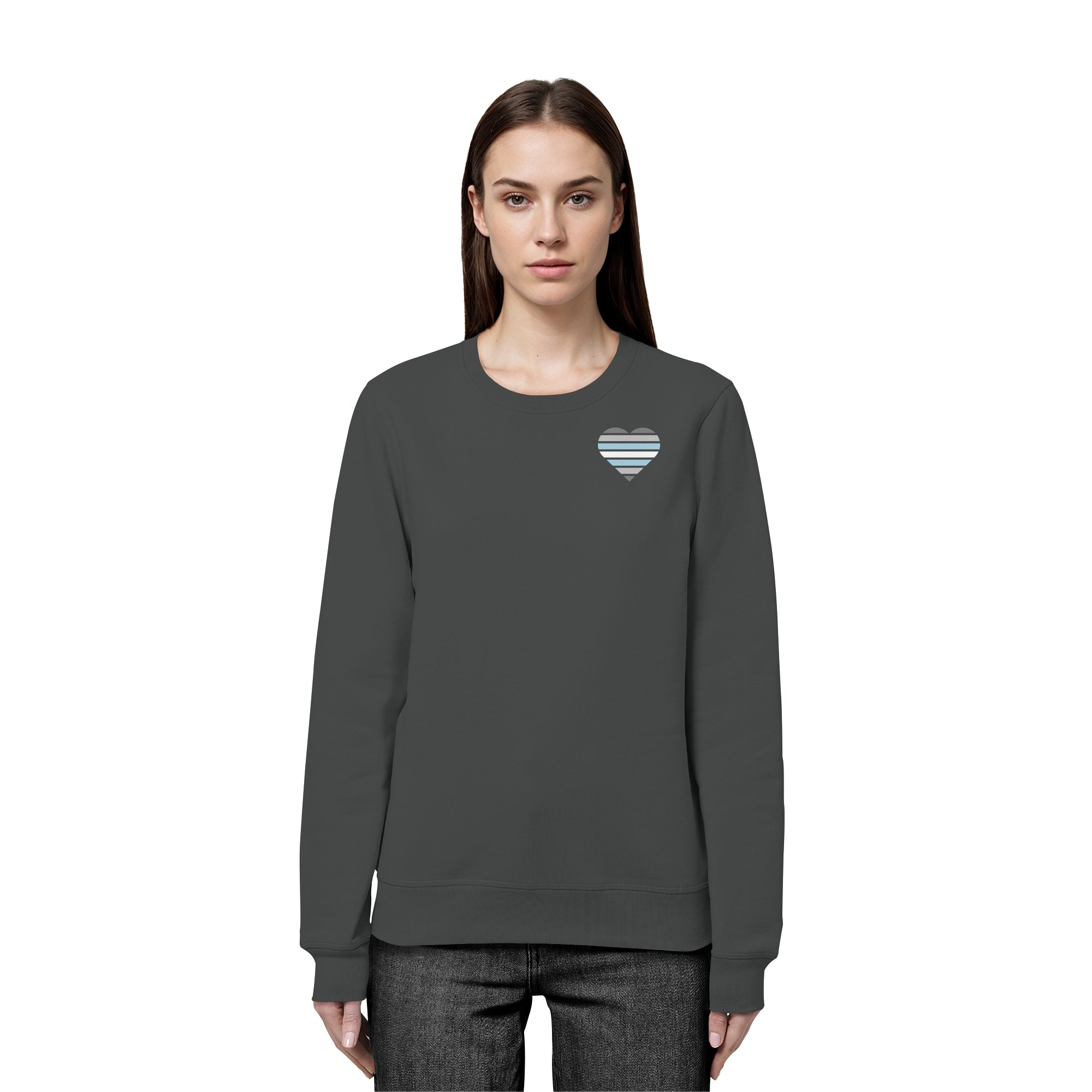 Organic Basic Sweatshirt - Demiboy Flag Herz Print
