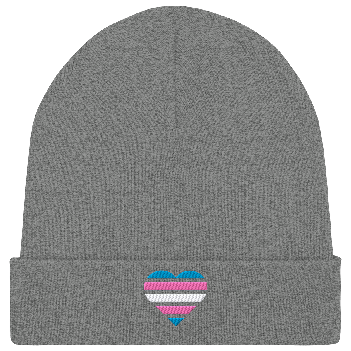 Organic Rib Beanie mit Herz Stick - Trans