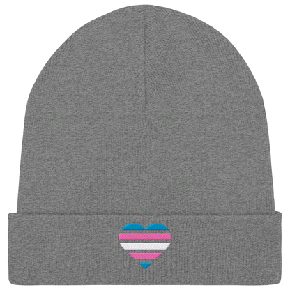 Organic Rib Beanie mit Herz Stick - Trans