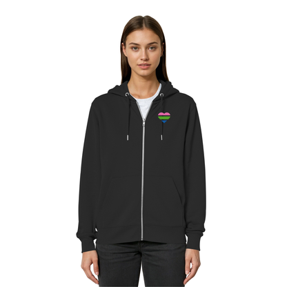 Organic Relaxed Zipper mit Herz Stick - Polysexual