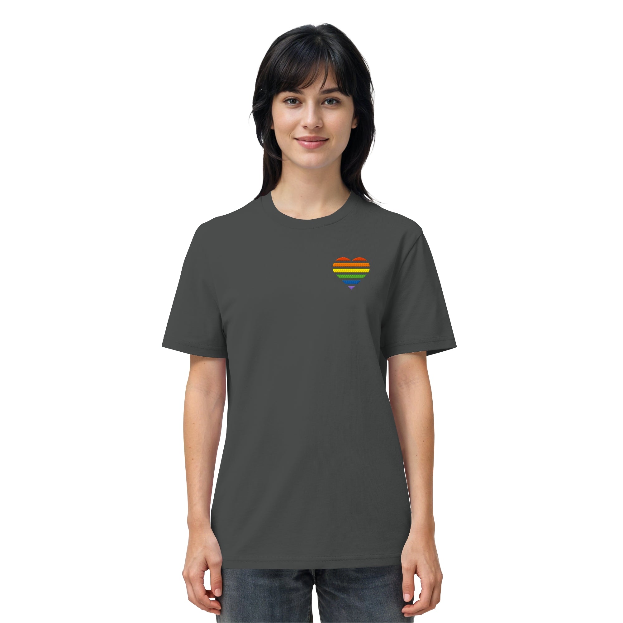 Organic Shirt - Pride Flag Herz Stick