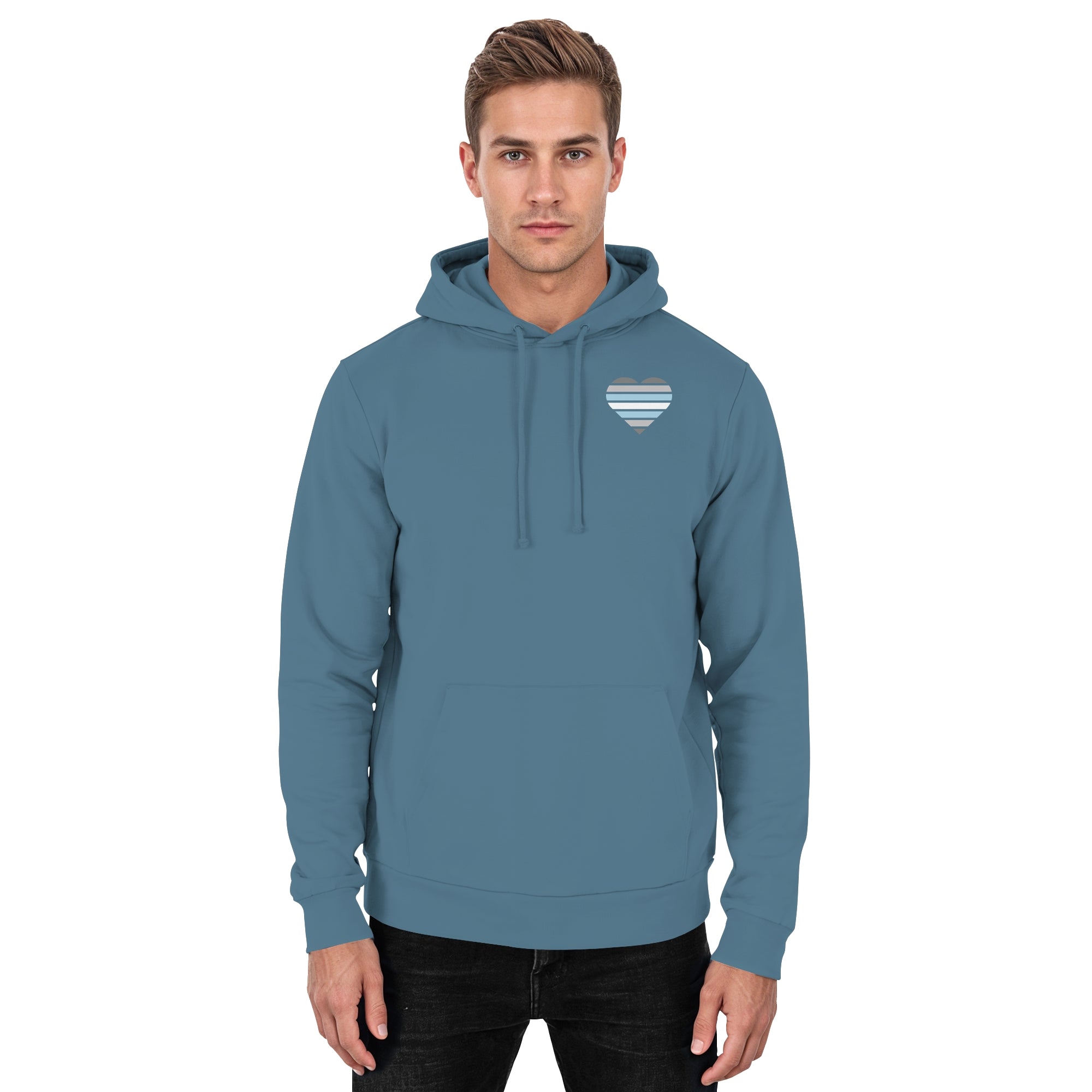 Basic Hoodie - Demiboy Flag Herz Print
