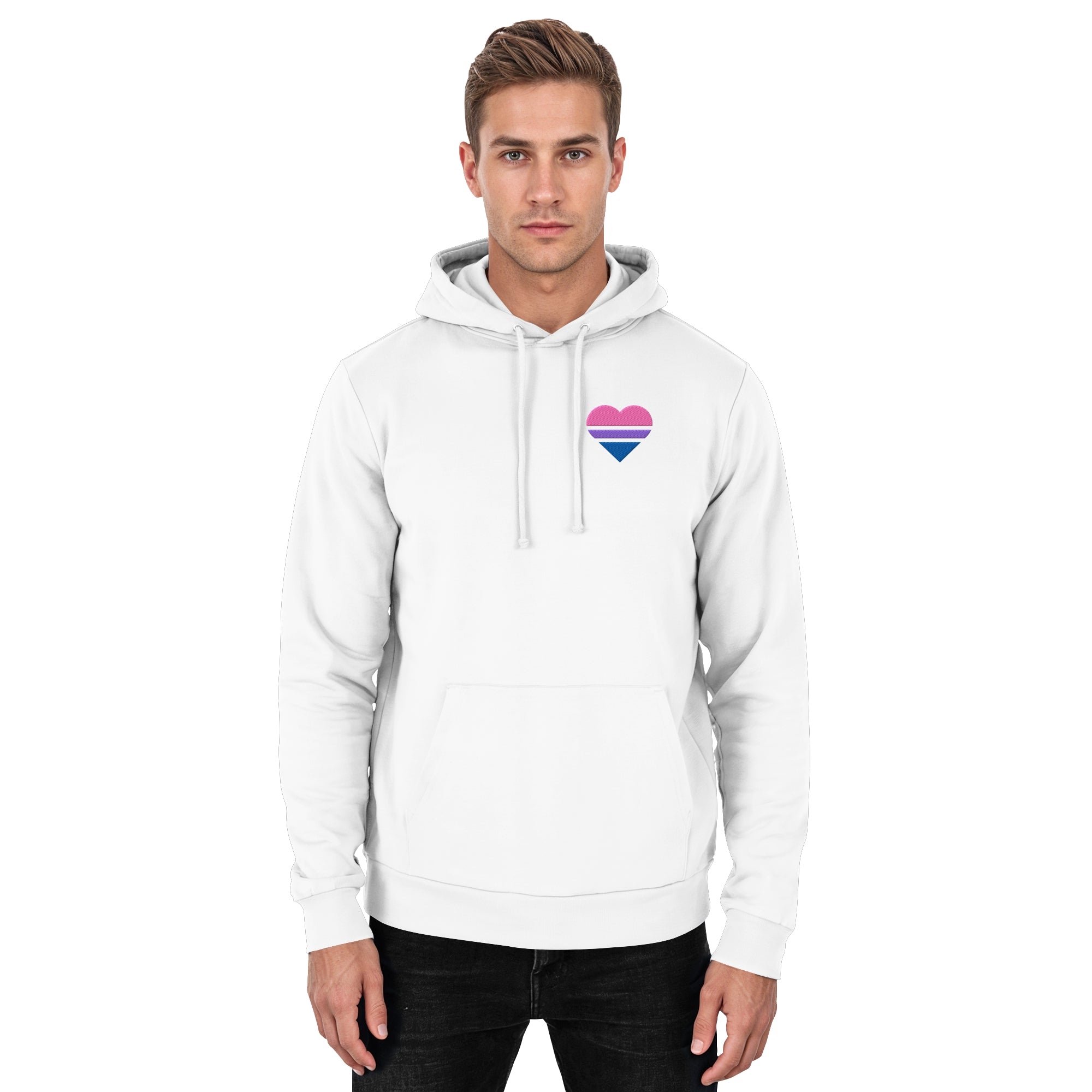 Basic Hoodie - Bisexual Flag Herz Stick