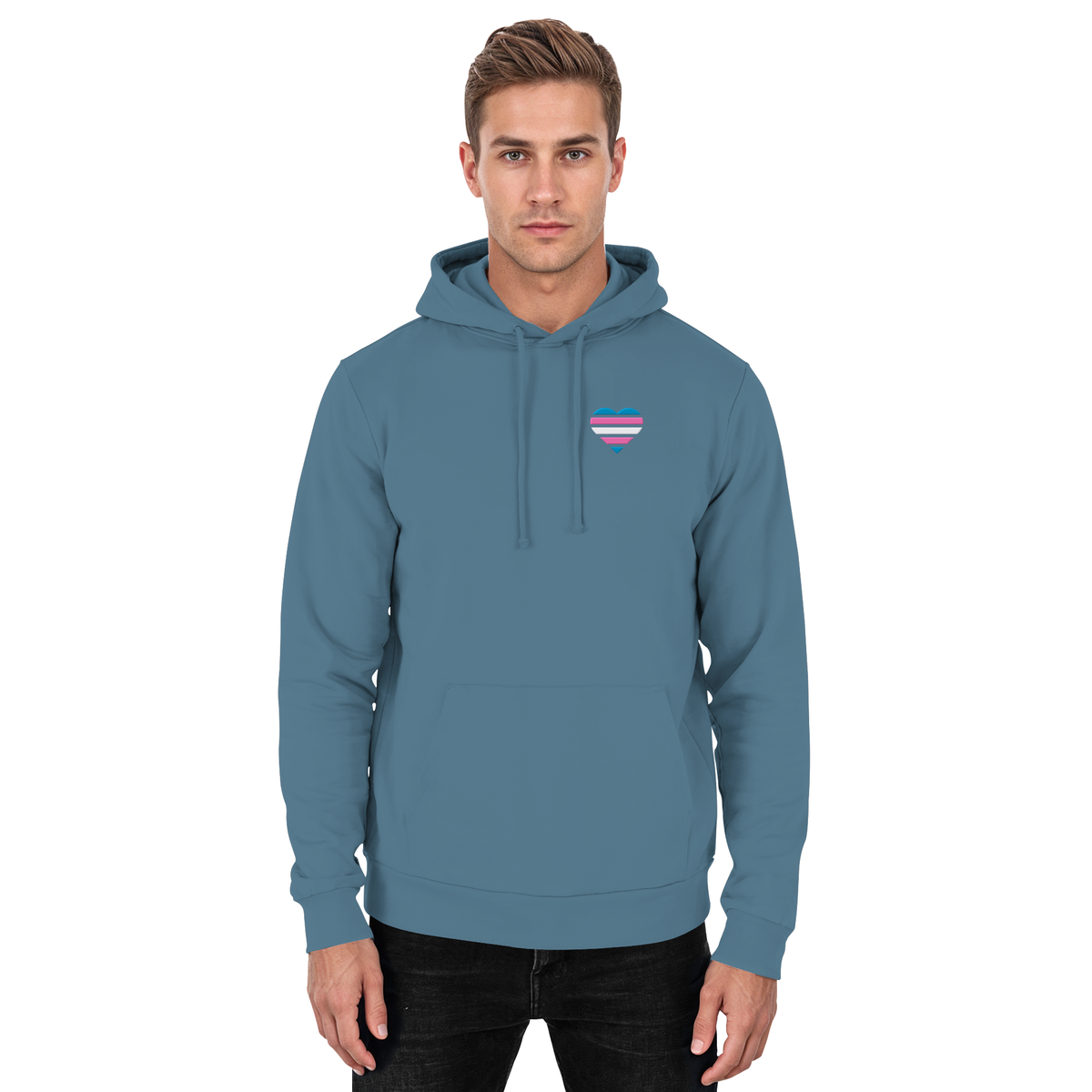 Basic Hoodie mit Herz Stick - Trans