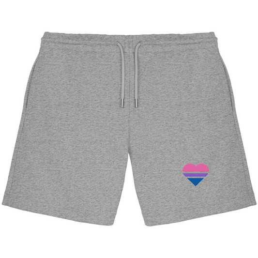 Organic Jogger Shorts - Bisexual Flag Herz Stick