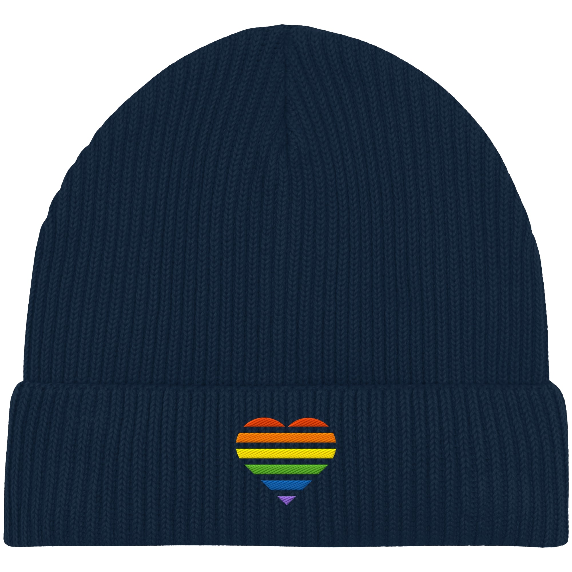 Organic Fisherman Beanie - Pride Flag Herz Stick