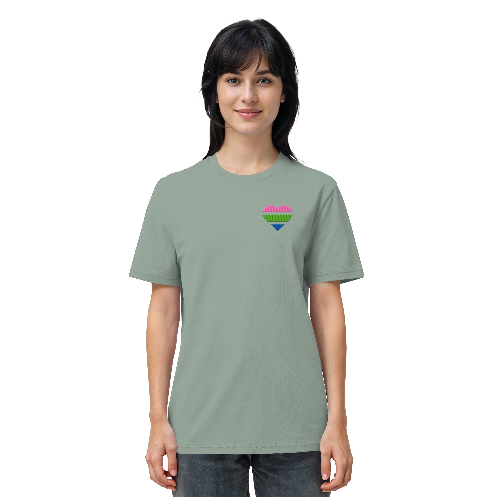 Organic Shirt - Polysexual Flag Herz Stick
