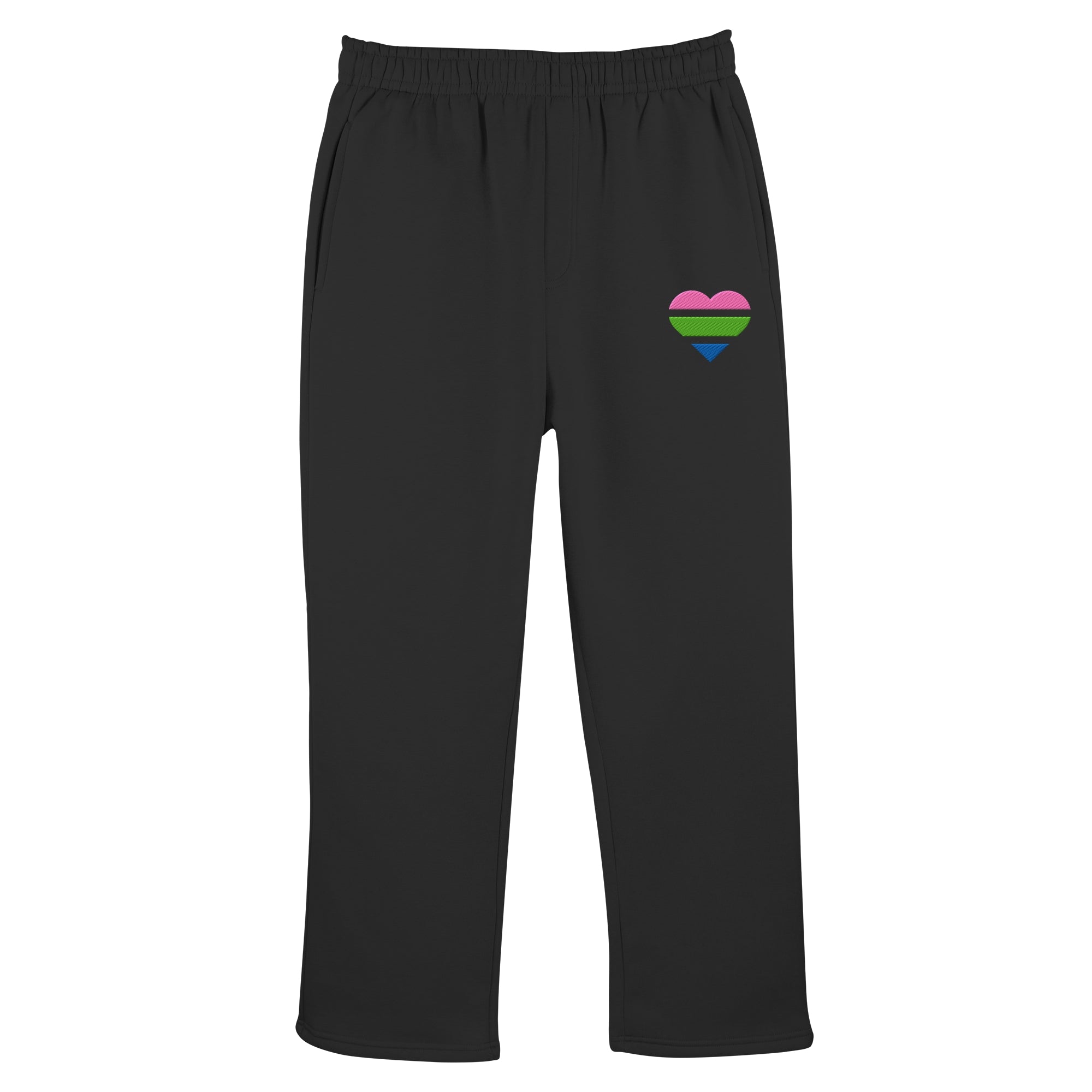 Fluffy Track Sweatpants - Polysexual Flag Herz Stick