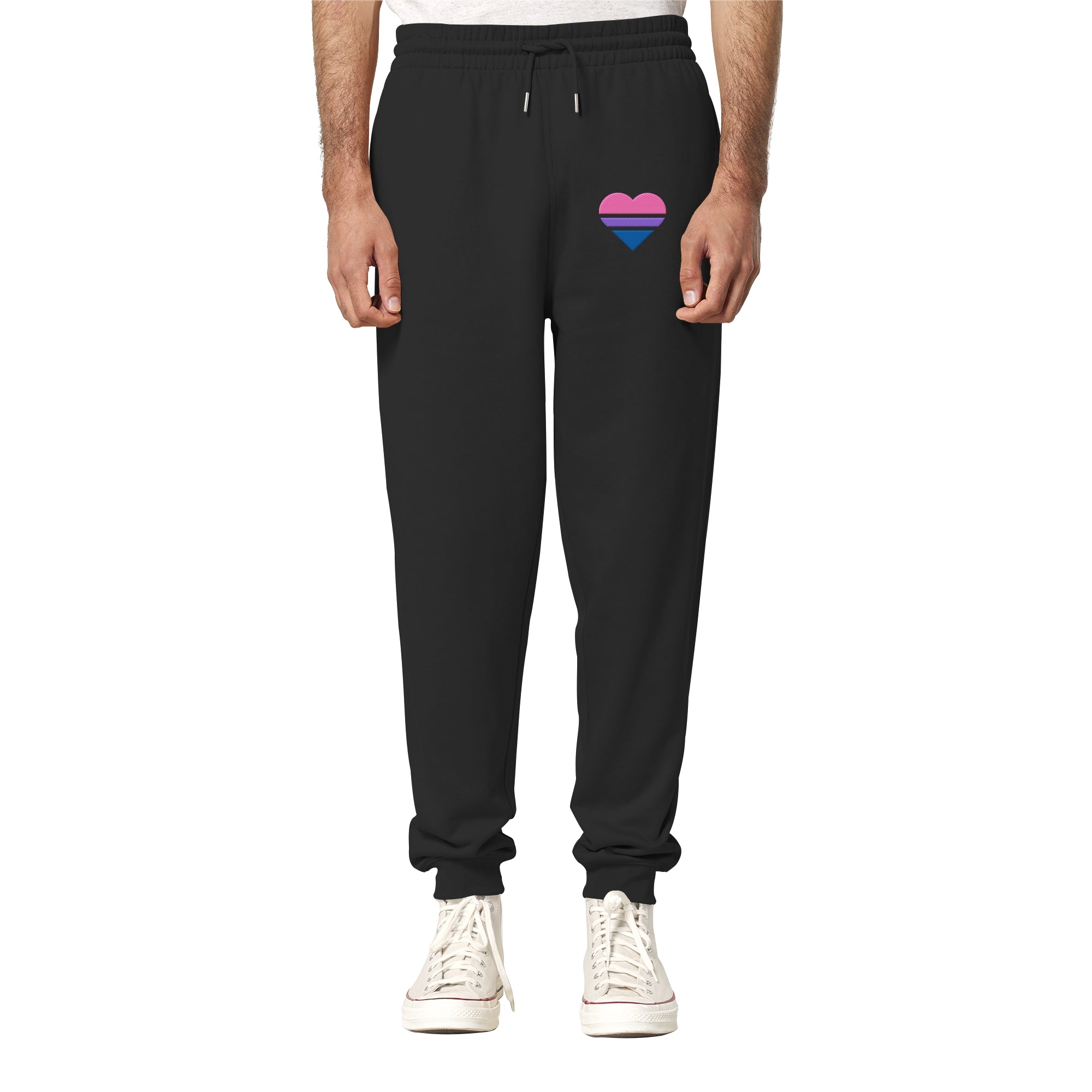 Organic Jogger Pants - Bisexual Flag Herz Stick