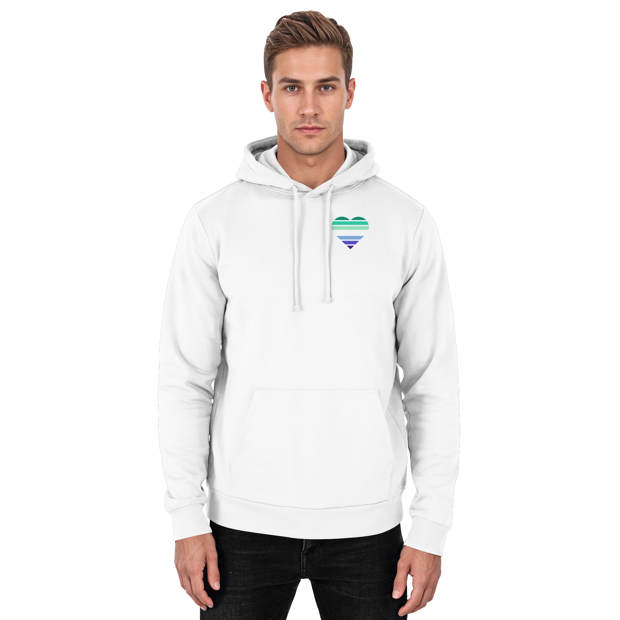 Basic Hoodie - Gay Flag Herz Print