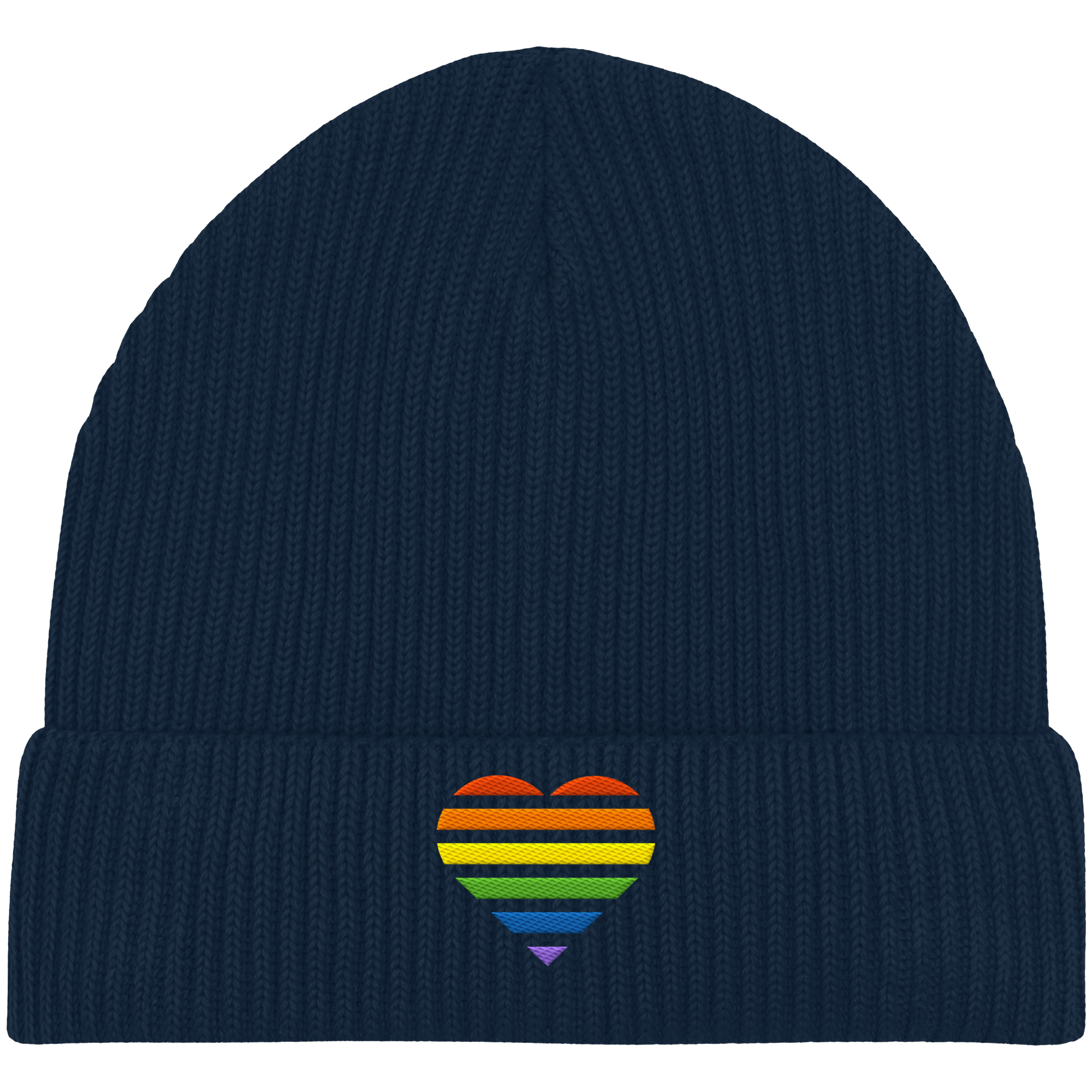 Organic Fisherman Beanie - Pride Flag Herz Stick