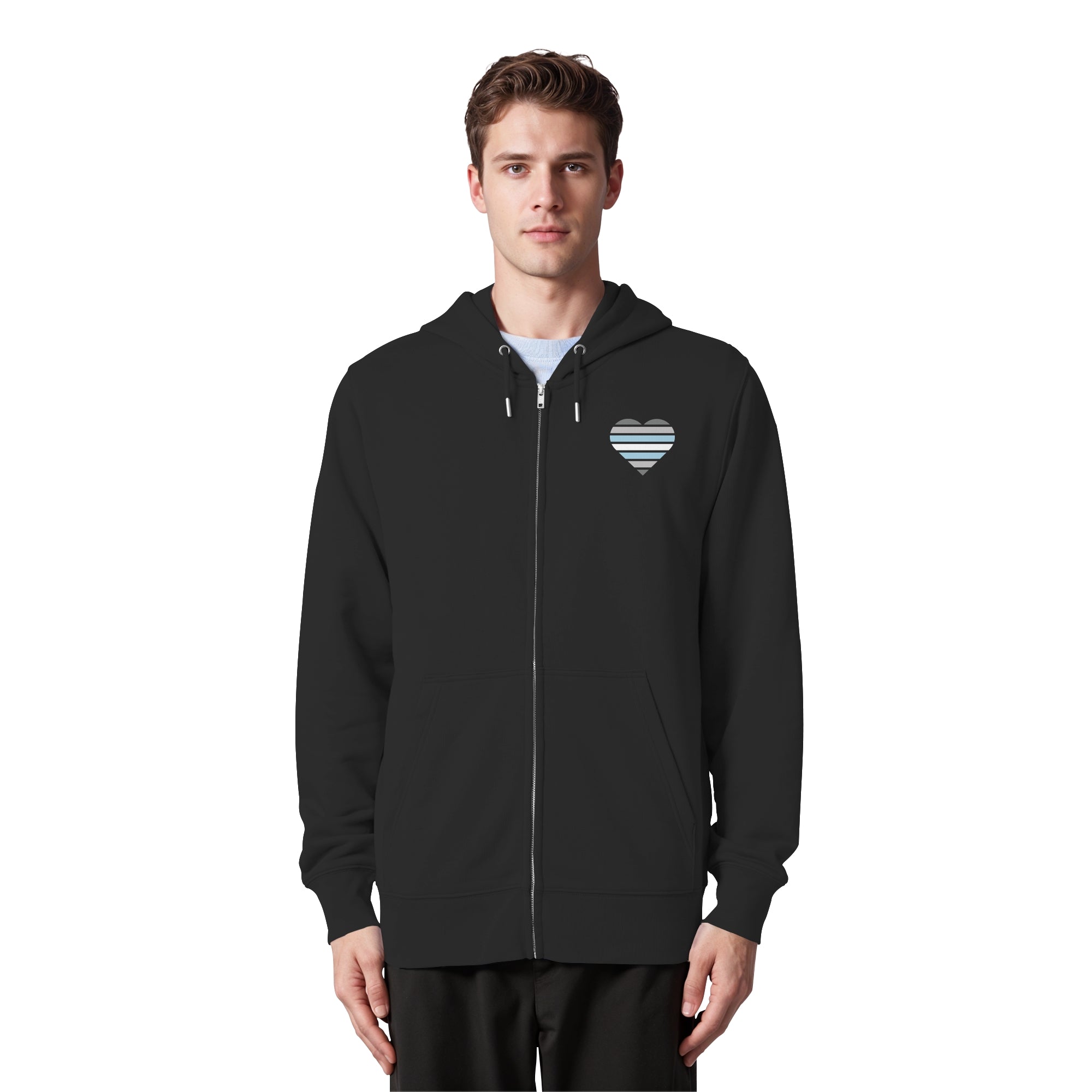 Organic Zipper - Demiboy Flag Herz Print