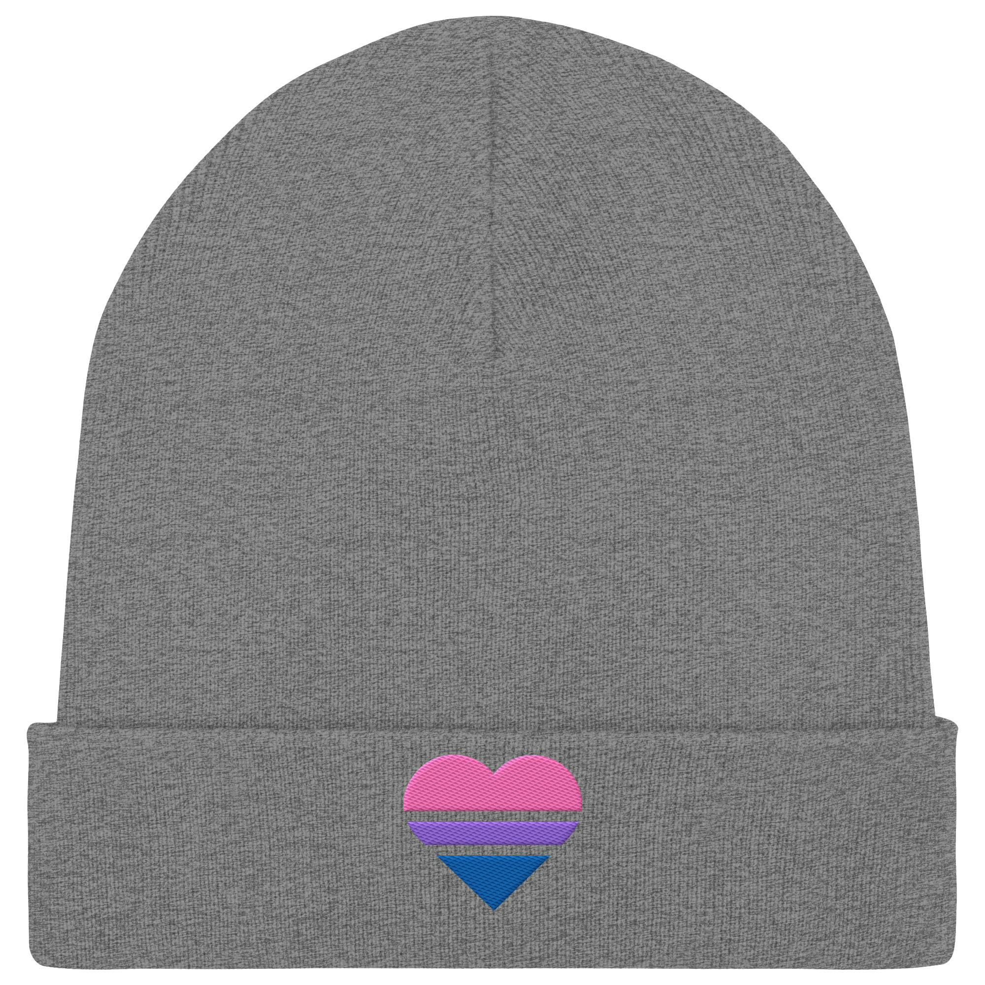 Organic Rib Beanie - Bisexual Flag Herz Stick