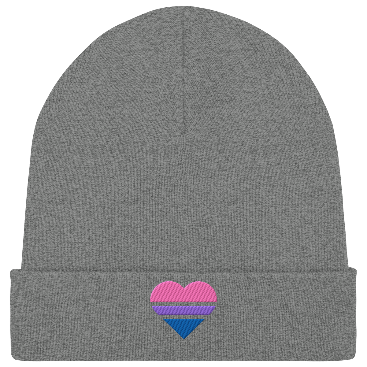 Organic Rib Beanie mit Herz Stick - Bisexual