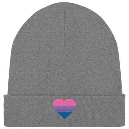 Organic Rib Beanie mit Herz Stick - Bisexual