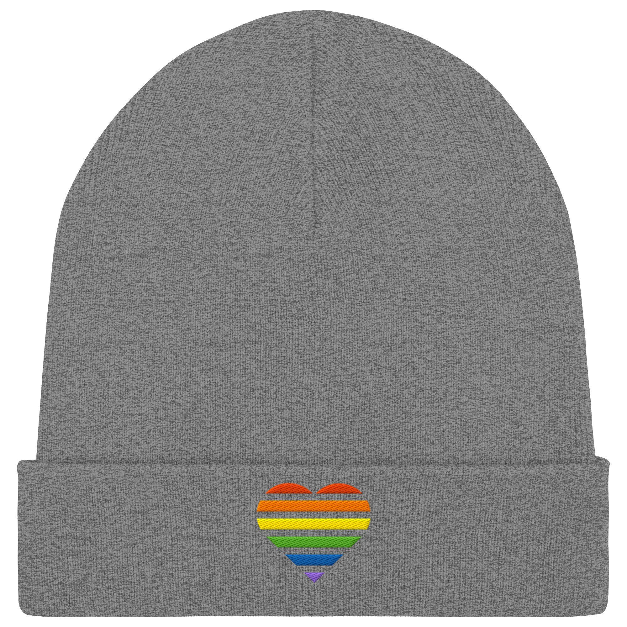 Organic Rib Beanie - Pride Flag Herz Stick