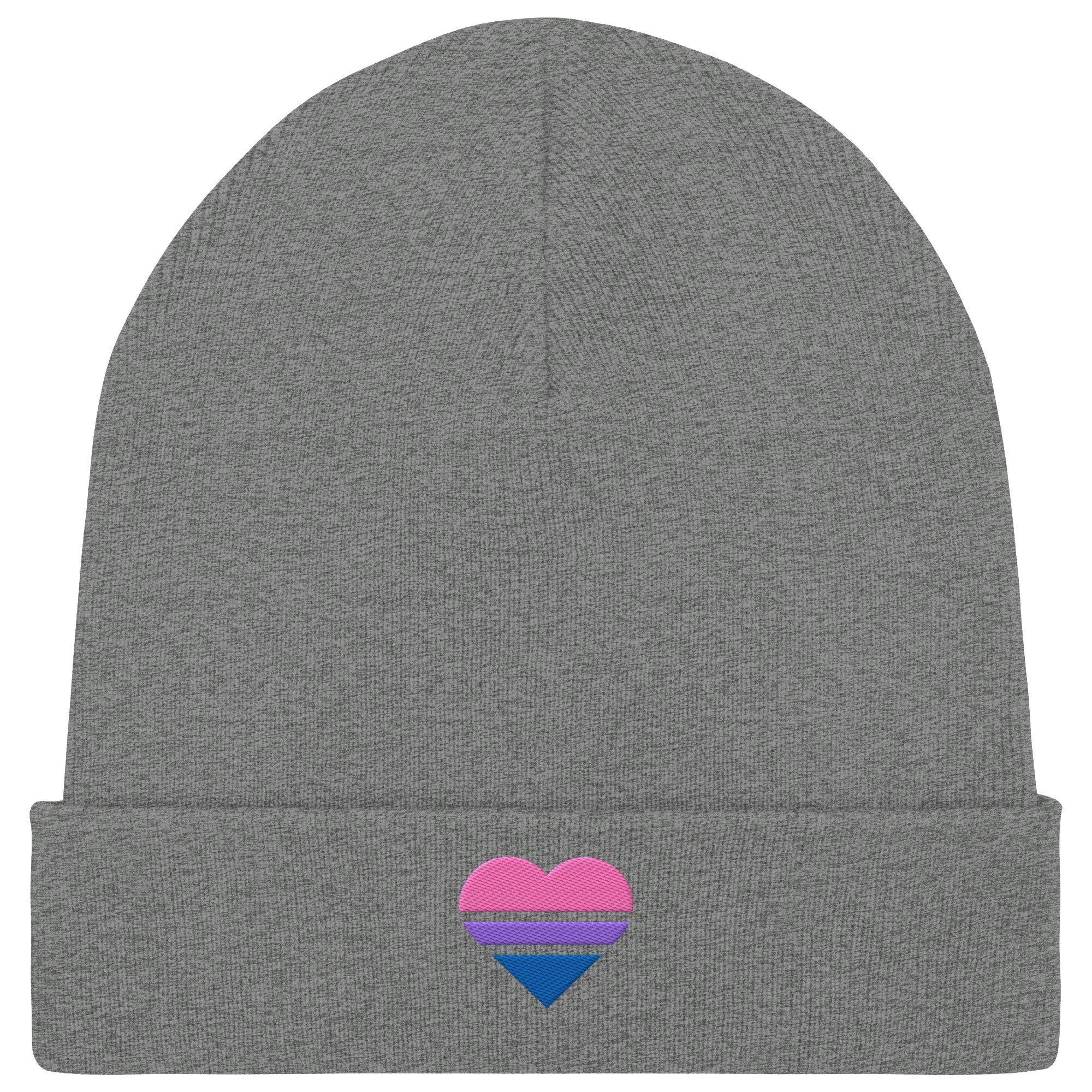 Organic Rib Beanie - Bisexual Flag Herz Stick