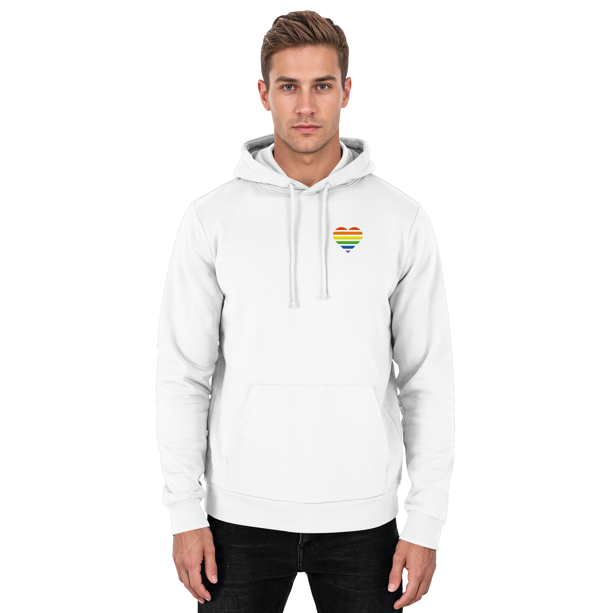 Basic Hoodie - Pride Flag Herz Stick