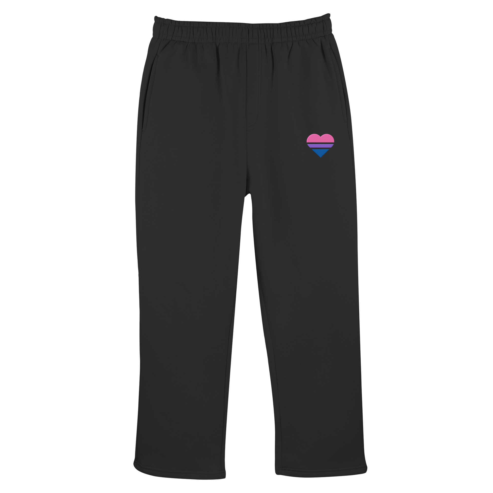 Fluffy Track Sweatpants - Bisexual Flag Herz Stick