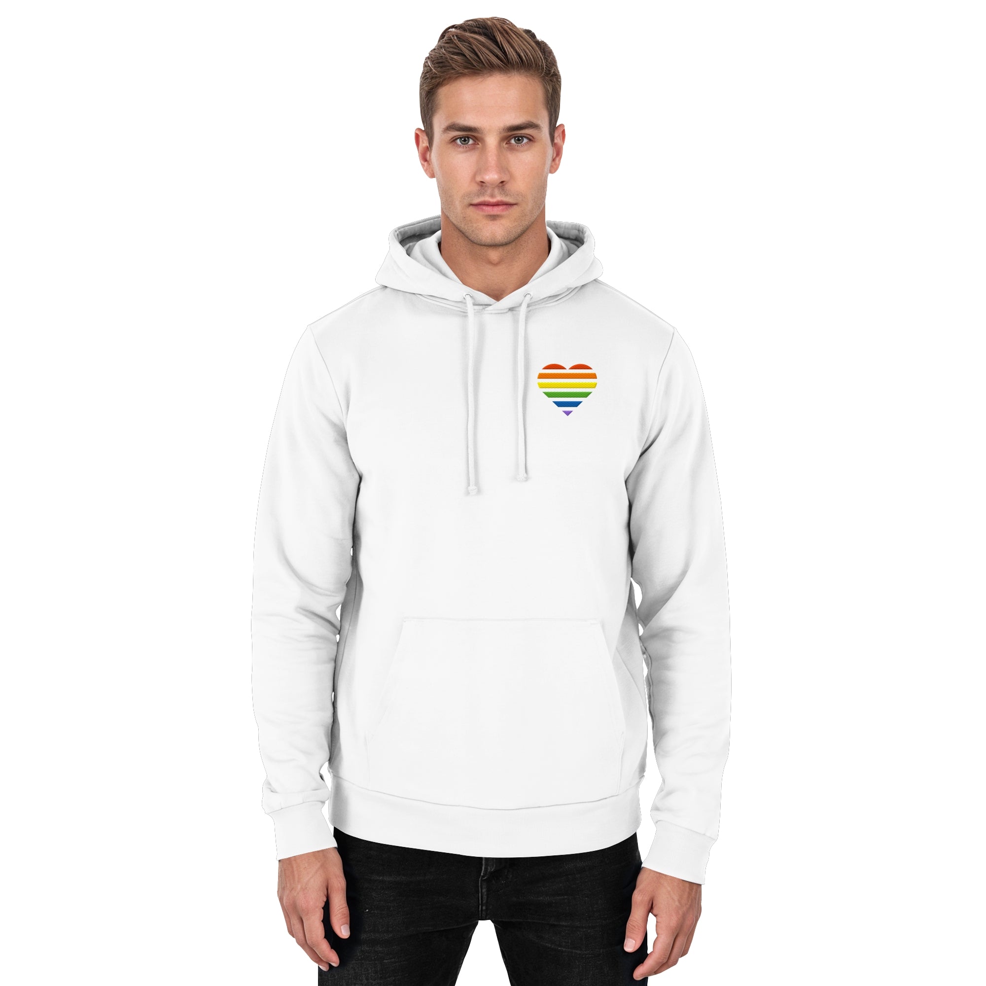 Basic Hoodie - Pride Flag Herz Stick