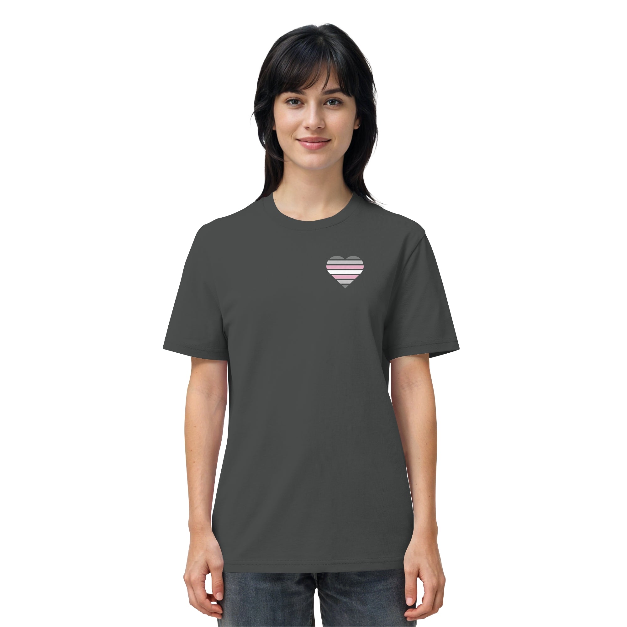 Organic Shirt - Demigirl Flag Herz Print