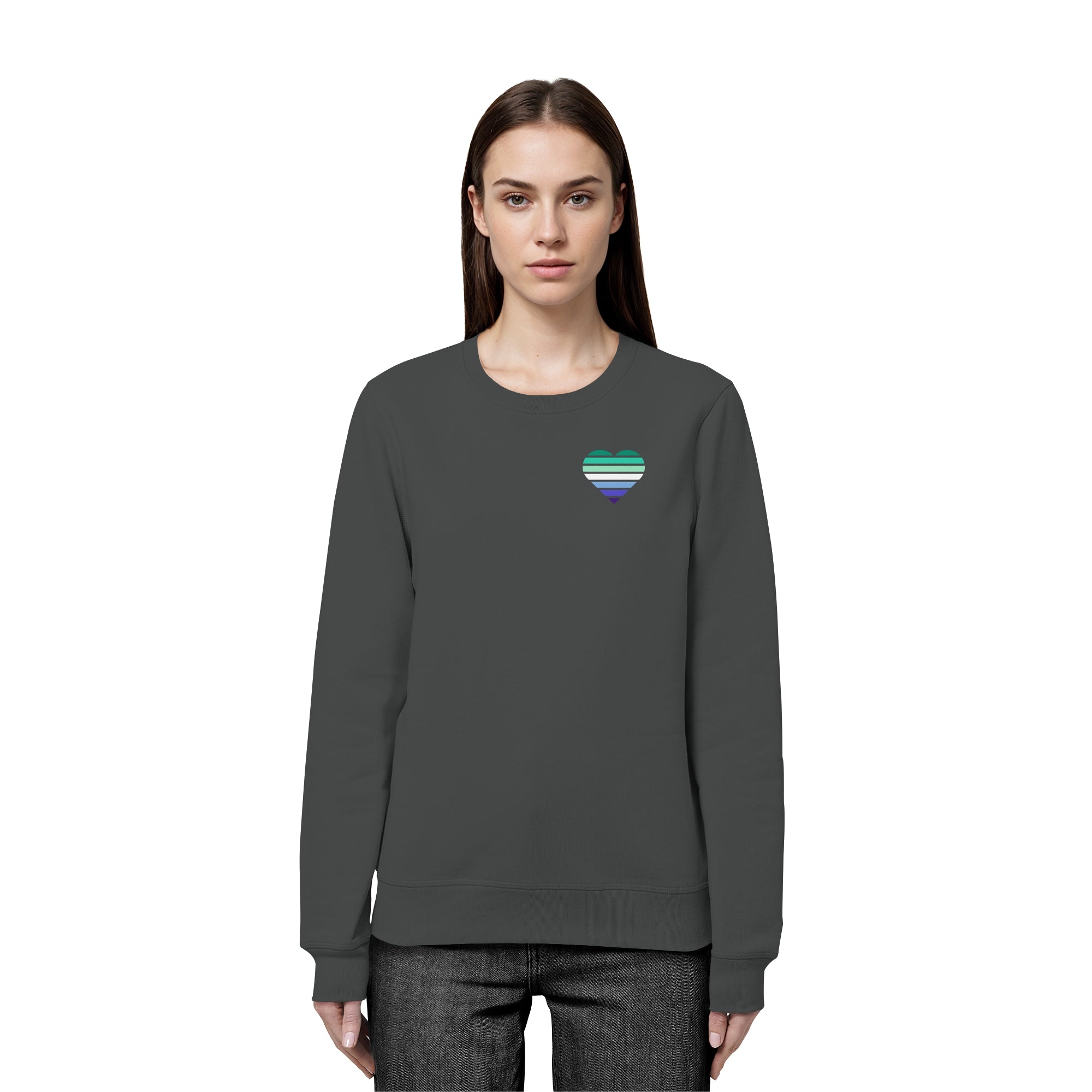 Organic Basic Sweatshirt - Gay Flag Herz Print