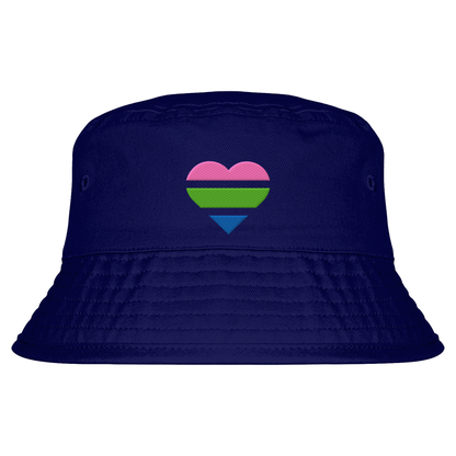Organic Bucket Hat mit Herz Stick - Polysexual