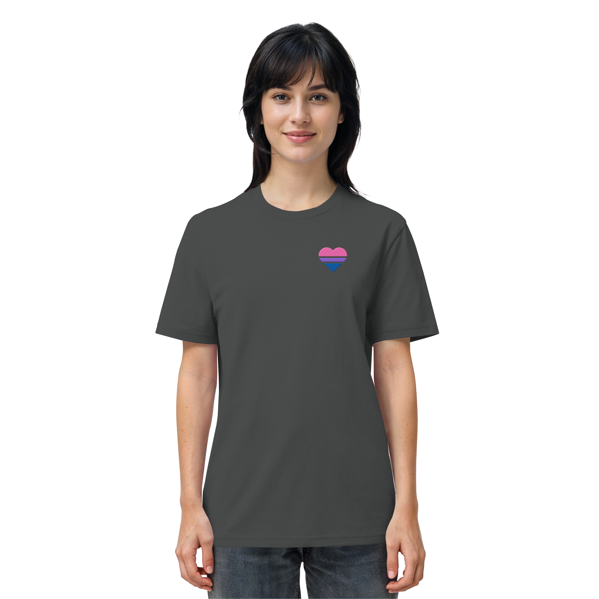 Organic Shirt - Bisexual Flag Herz Stick