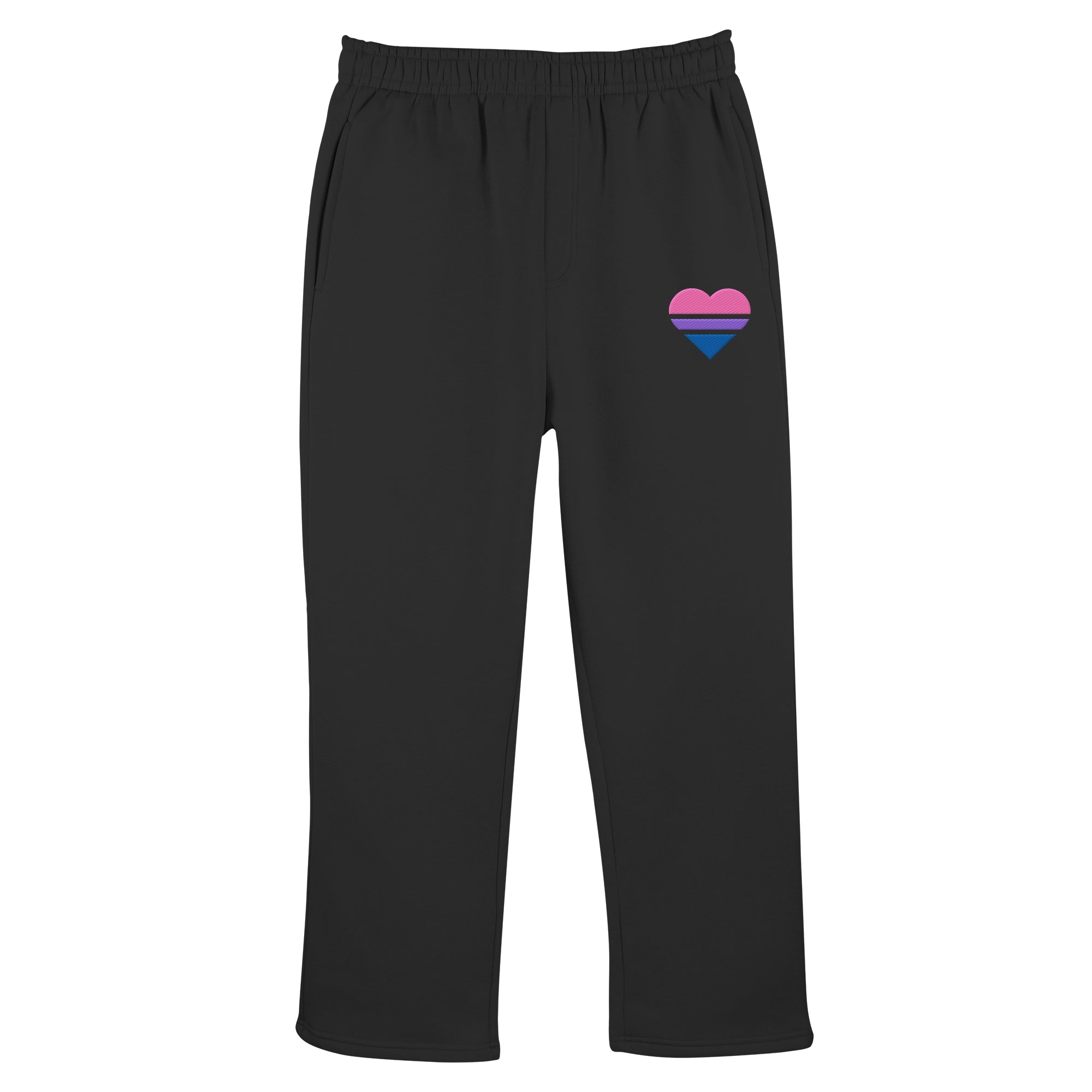 Fluffy Track Sweatpants - Bisexual Flag Herz Stick