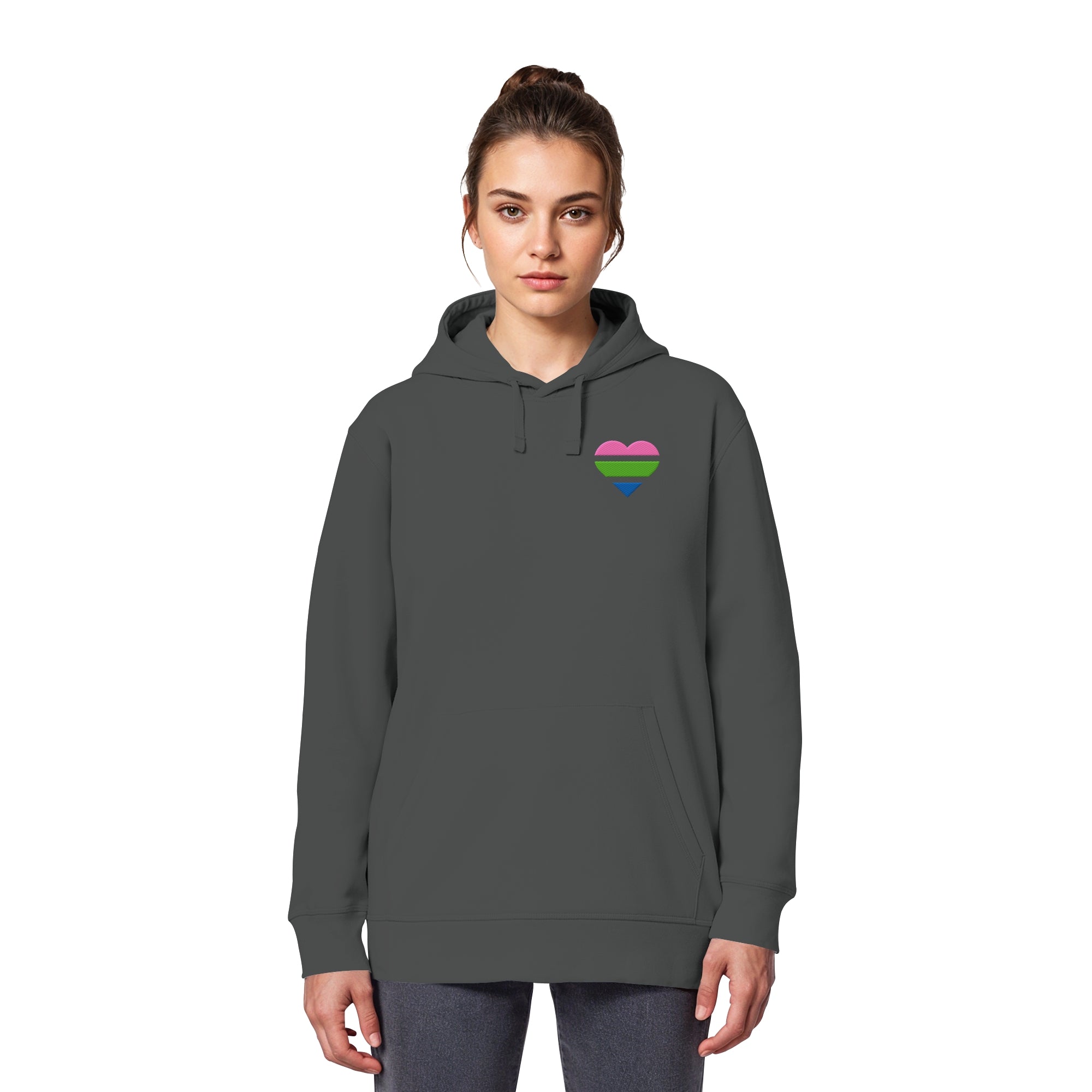 Organic Basic Hoodie - Polysexual Flag Herz Stick