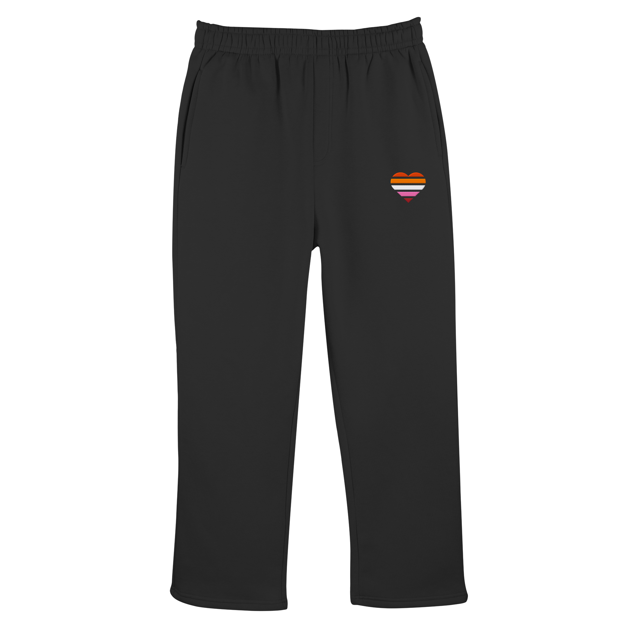 Fluffy Track Sweatpants - Lesbian Flag Herz Stick