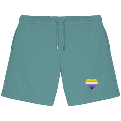 Organic Jogger Shorts mit Herz Stick - Nonbinary