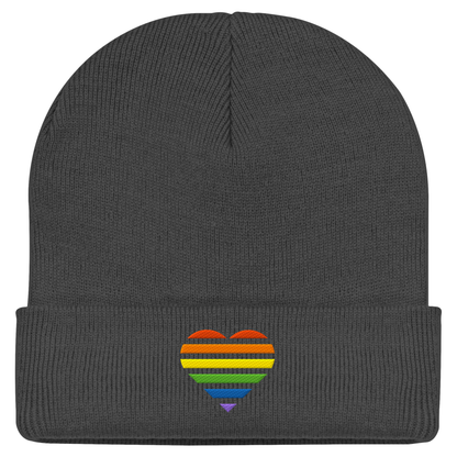 Classic Beanie mit Herz Stick - Pride