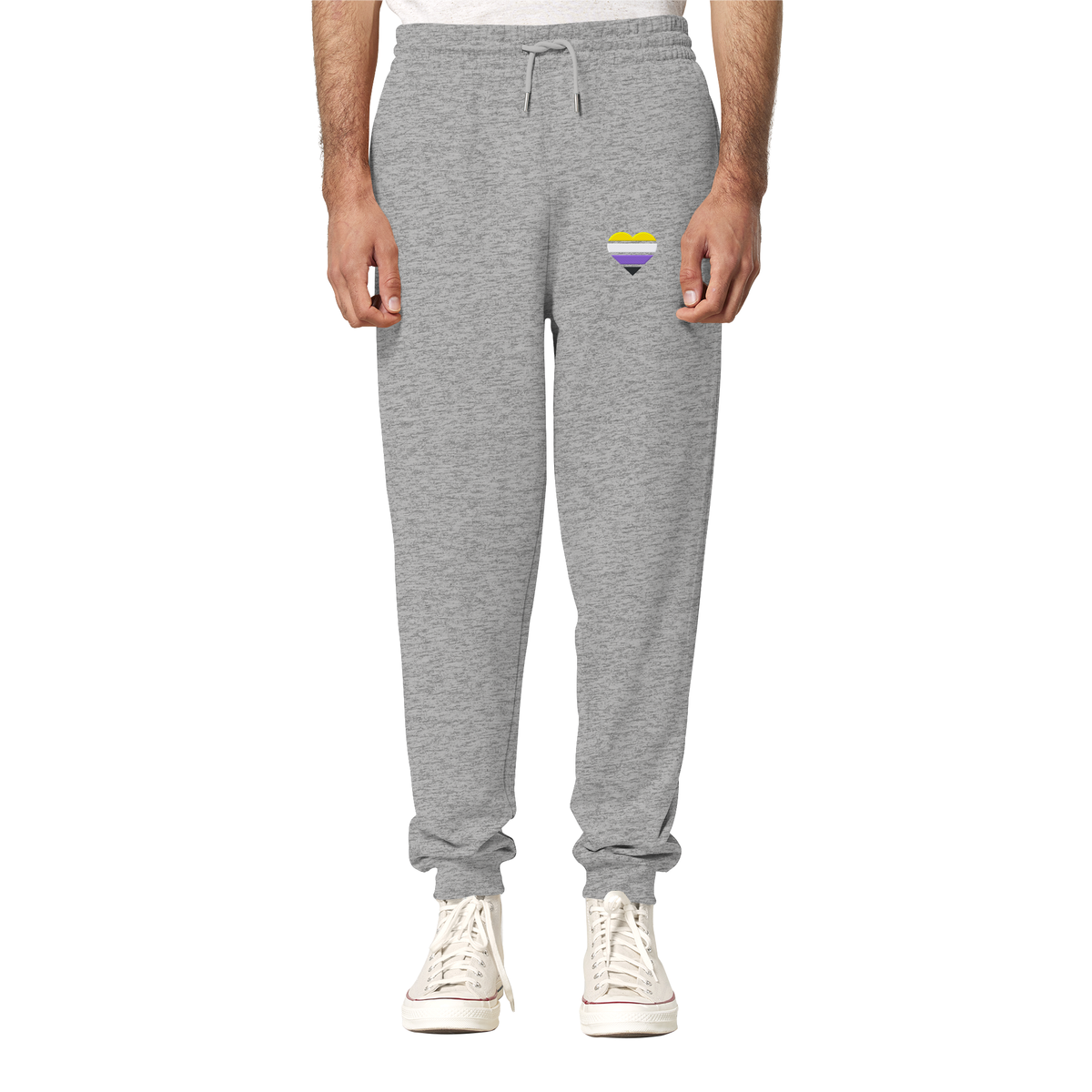 Organic Jogger Pants mit Herz Stick - Nonbinary