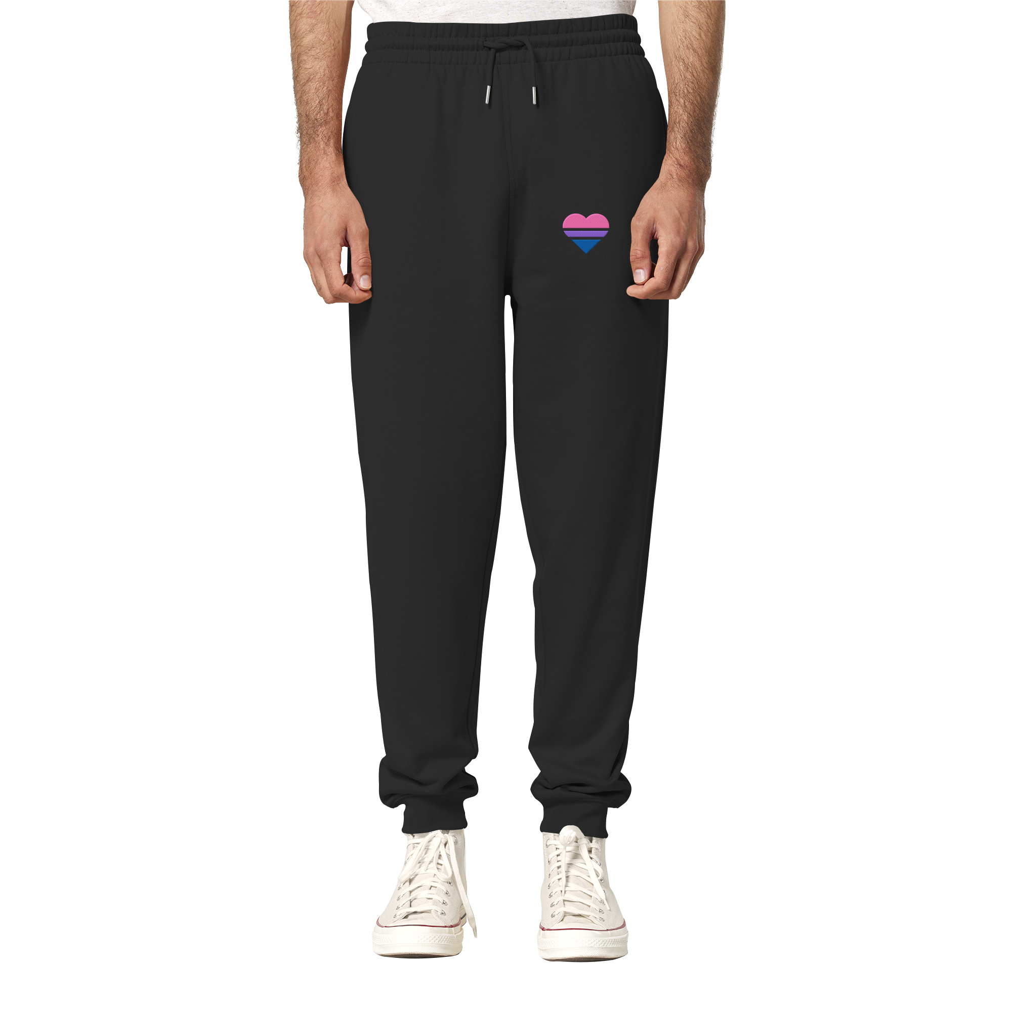 Organic Jogger Pants - Bisexual Flag Herz Stick