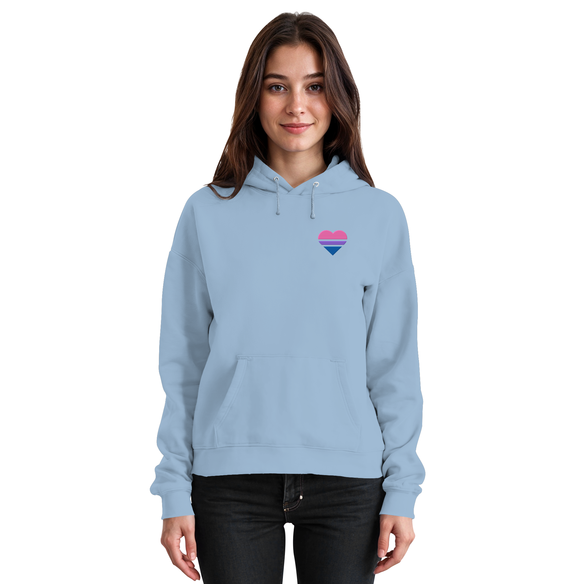Basic Hoodie - Bisexual Flag Herz Stick