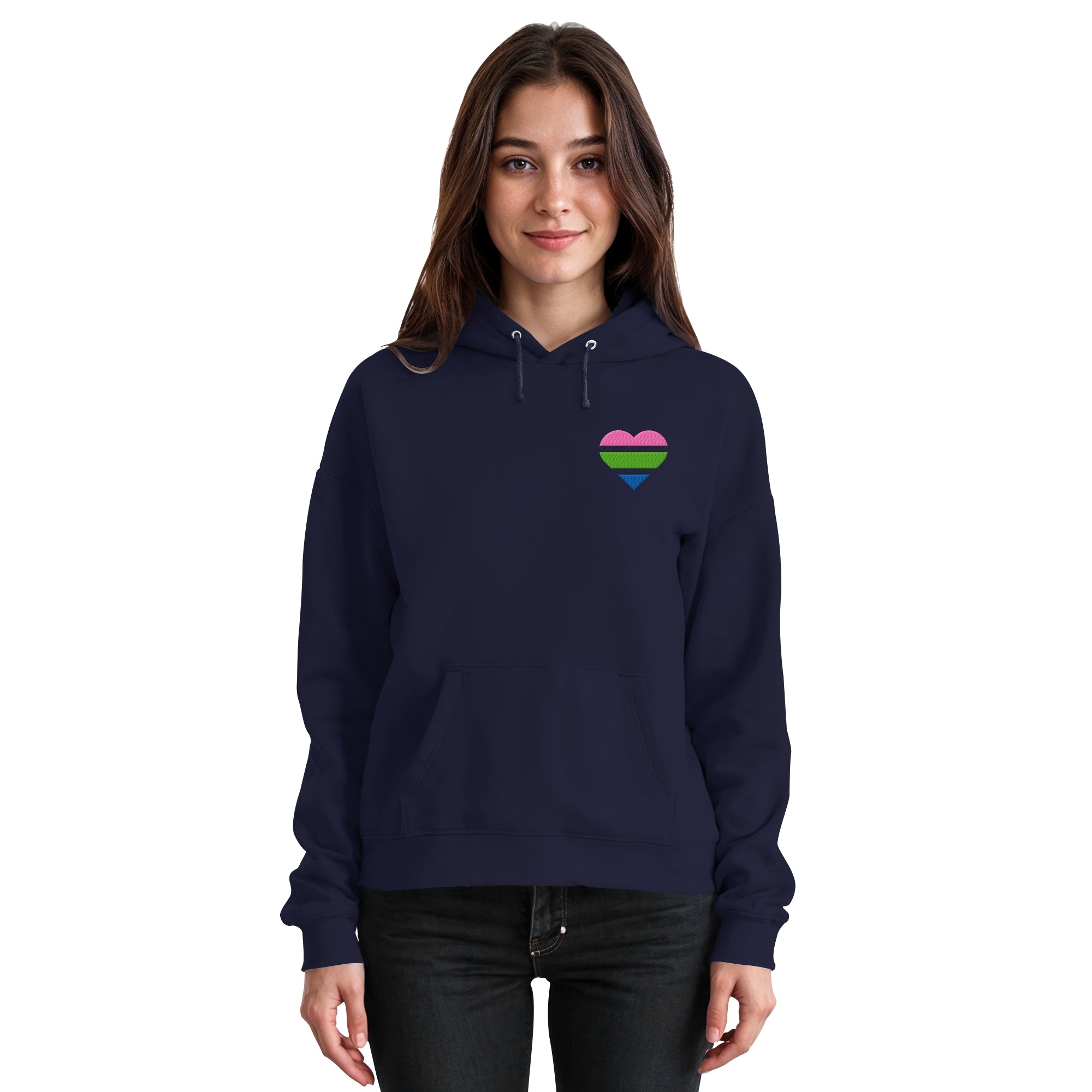 Basic Hoodie - Polysexual Flag Herz Stick