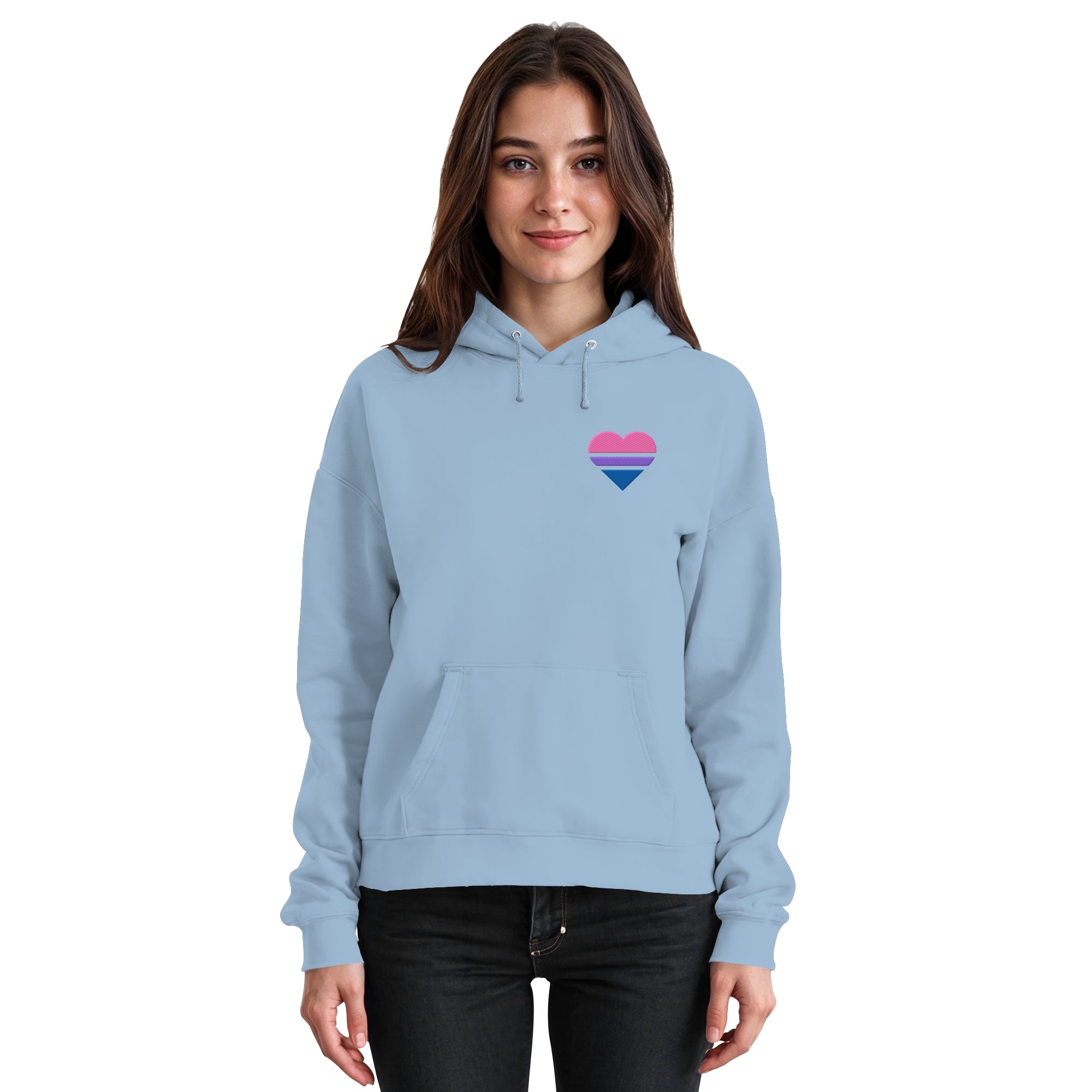 Basic Hoodie - Bisexual Flag Herz Stick