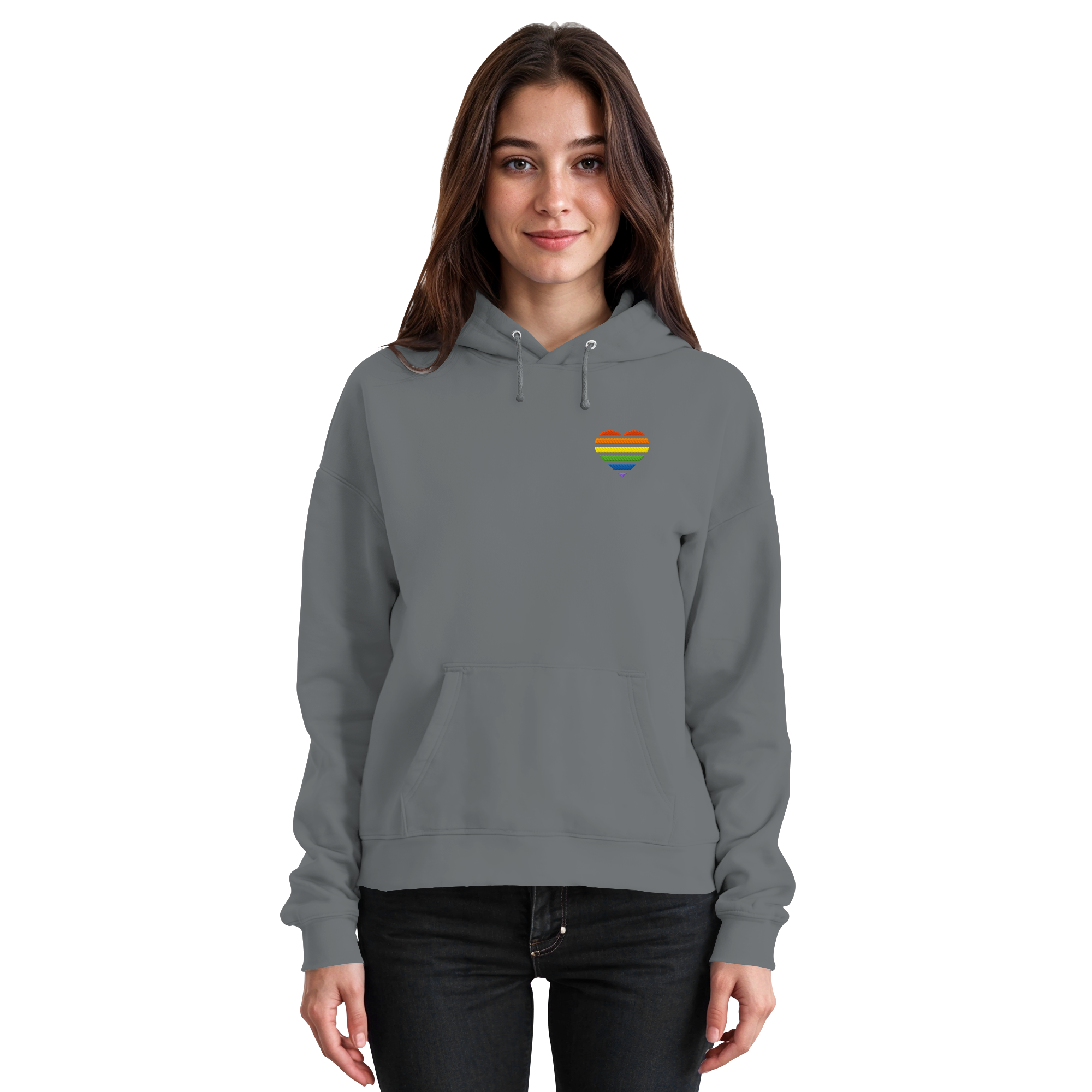 Basic Hoodie - Pride Flag Herz Stick