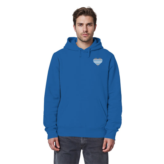 Organic Basic Hoodie - Demiboy Flag Herz Print