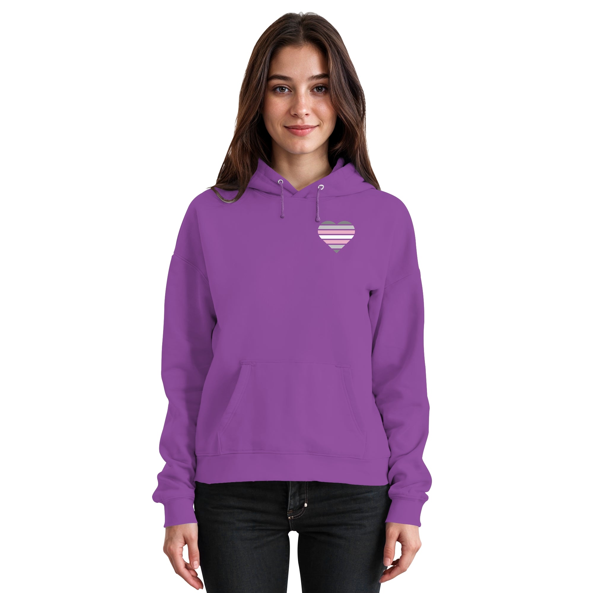 Basic Hoodie - Demigirl Flag Herz Print