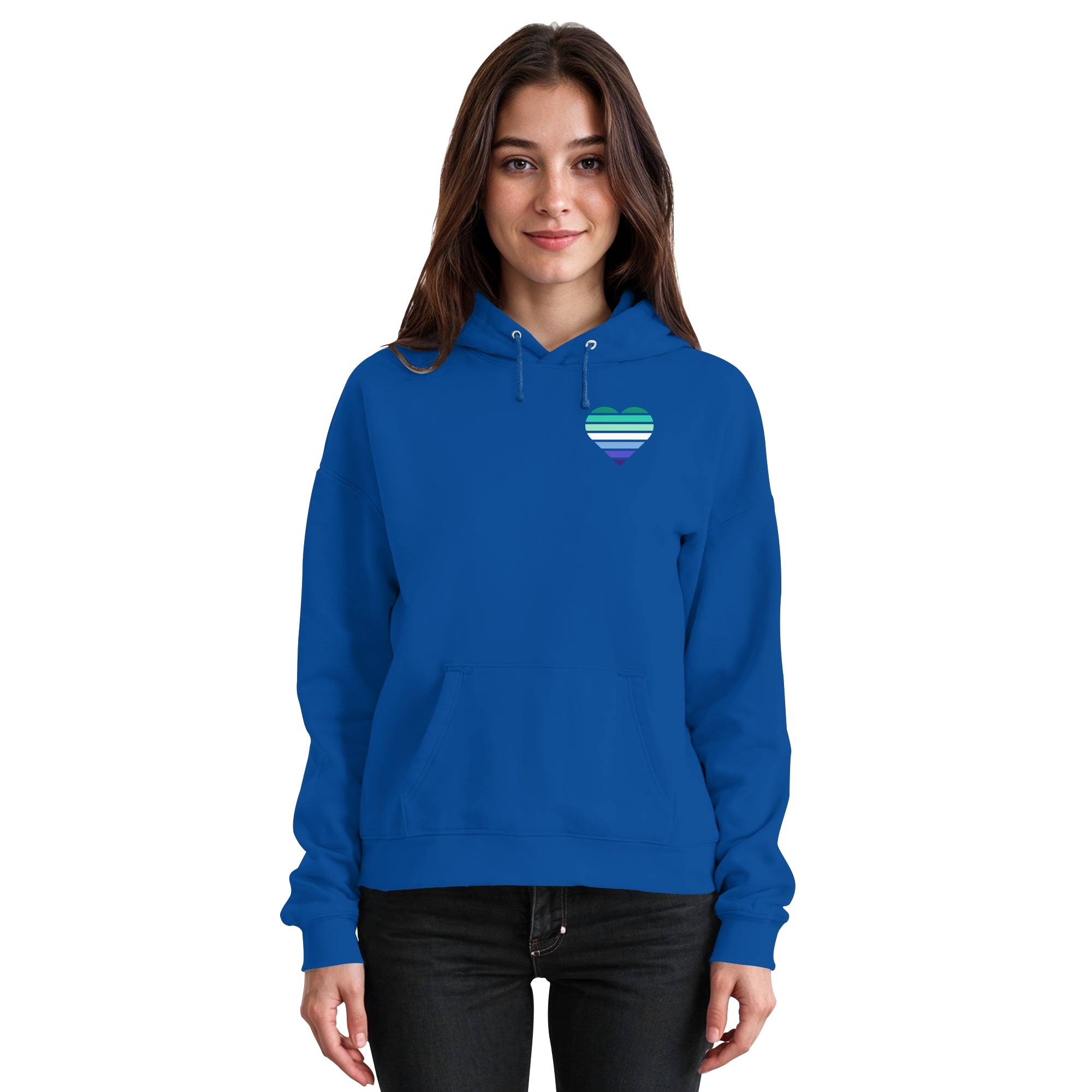 Basic Hoodie - Gay Flag Herz Print