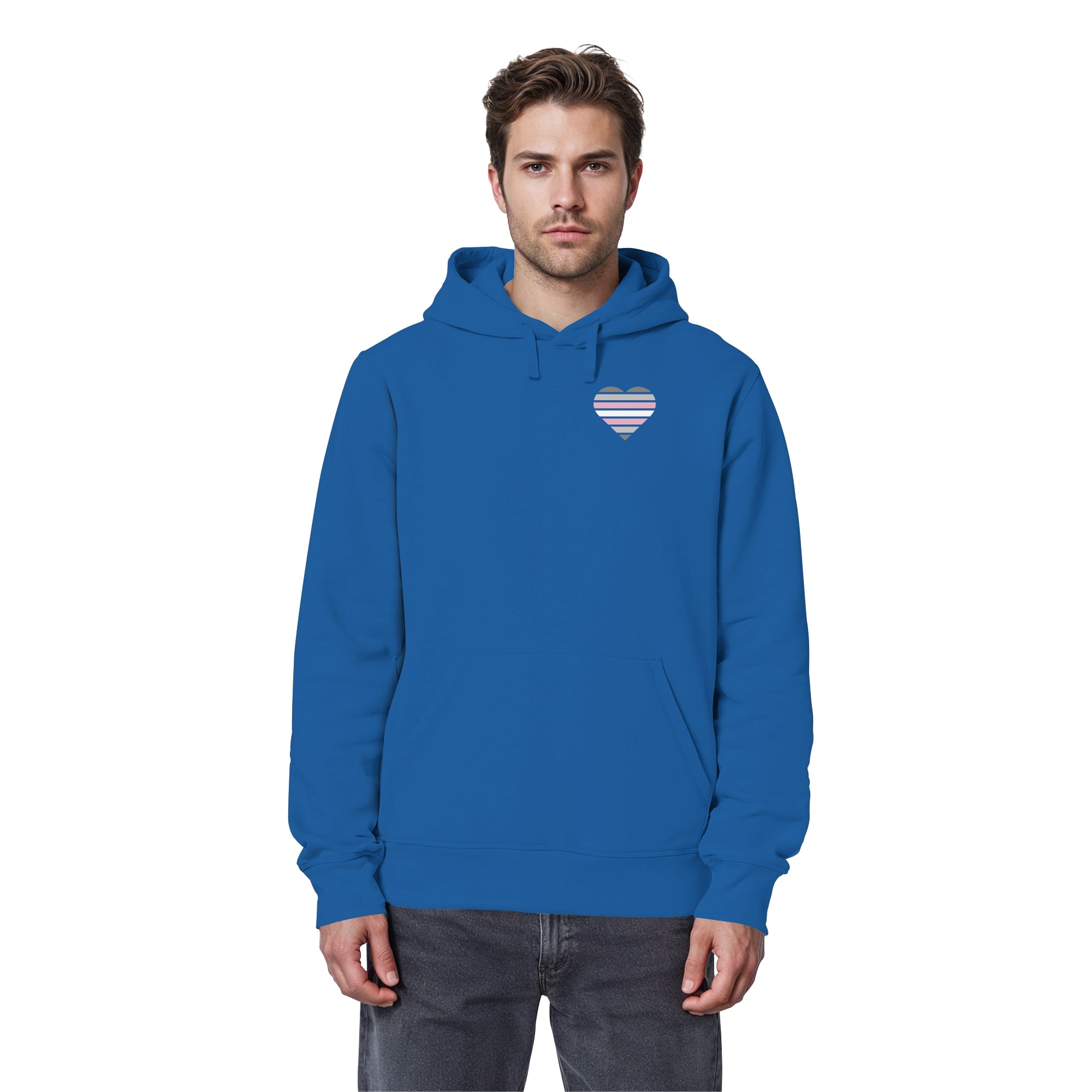 Organic Basic Hoodie - Demigirl Flag Herz Print